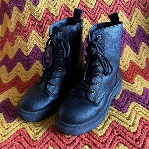 Stylish Black Lace-Up Ankle Boots